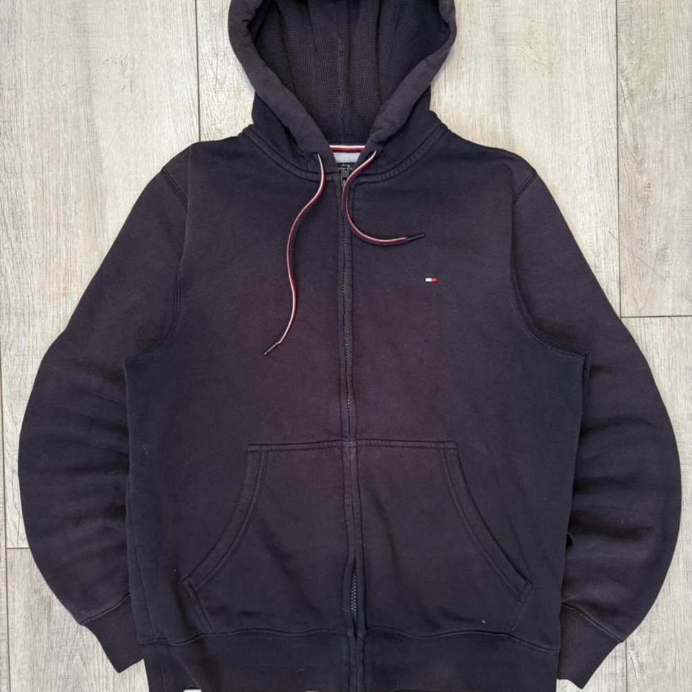 Navy vintage‎ fade  blue Tommy Hilfiger zip up hoodie hoodie Men size s